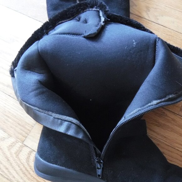 Hotcakes Girls Size 3.5 Black Boots Zipper Buckles Fur Warm - Picture 9 of 10